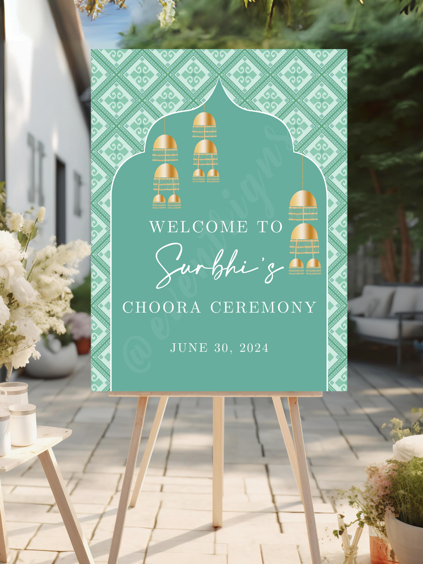 Choora Ceremony Welcome Sign