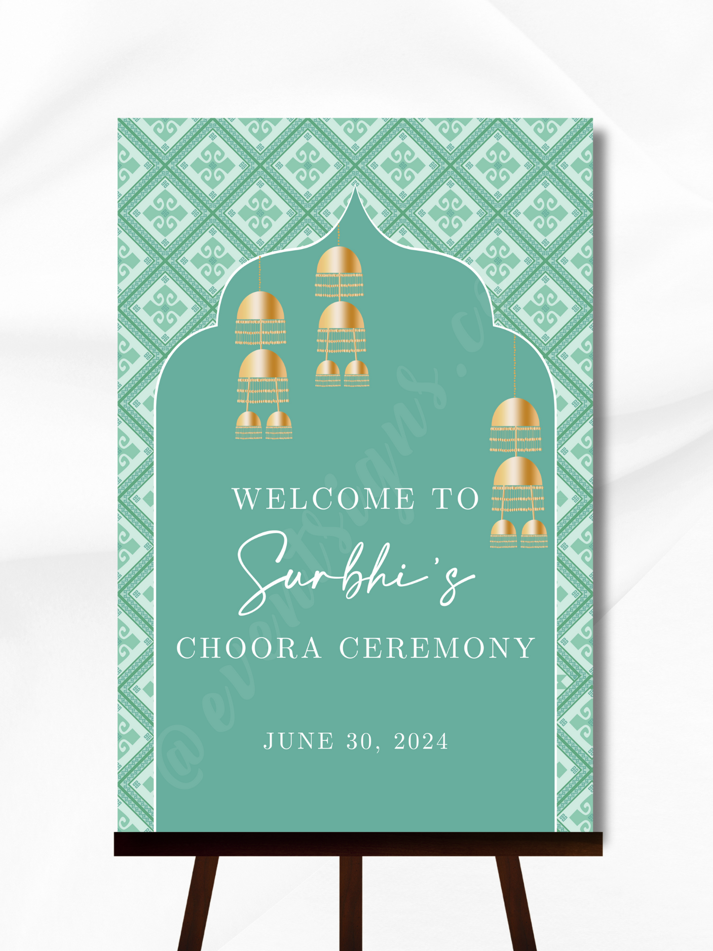 Choora Ceremony Welcome Sign