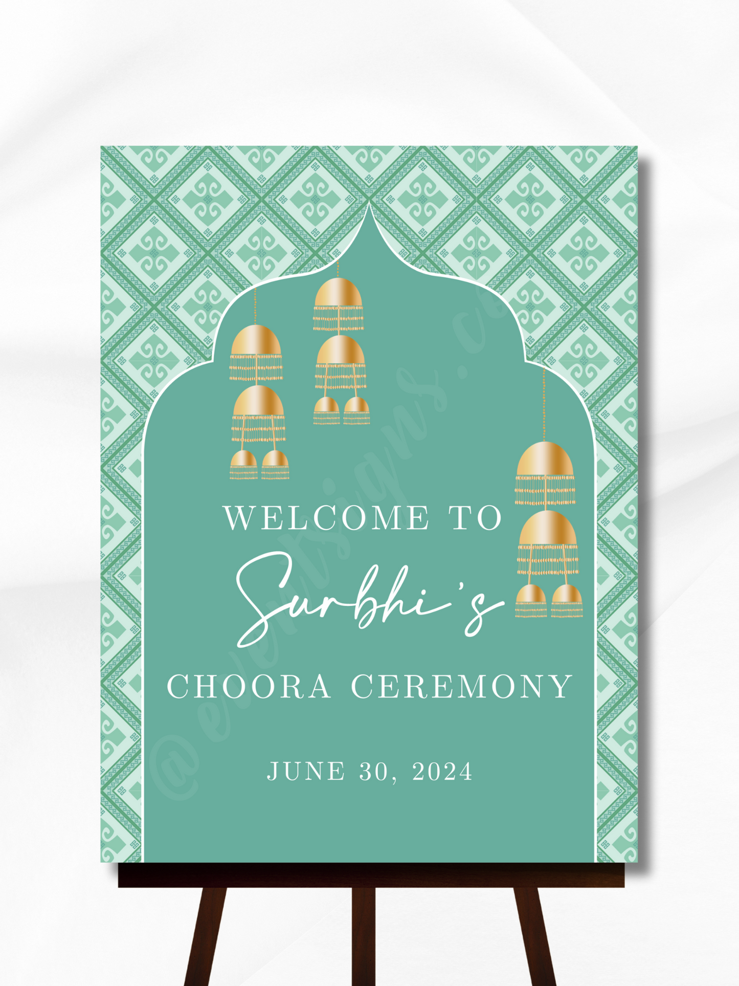 Choora Ceremony Welcome Sign