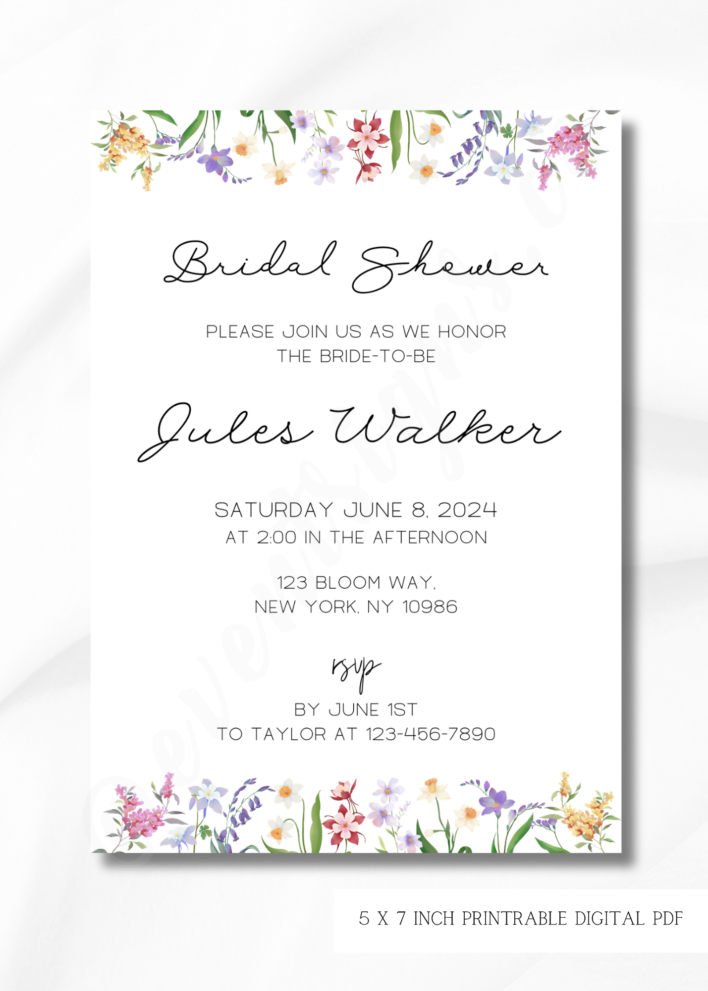 Floral Bridal Shower Invitation