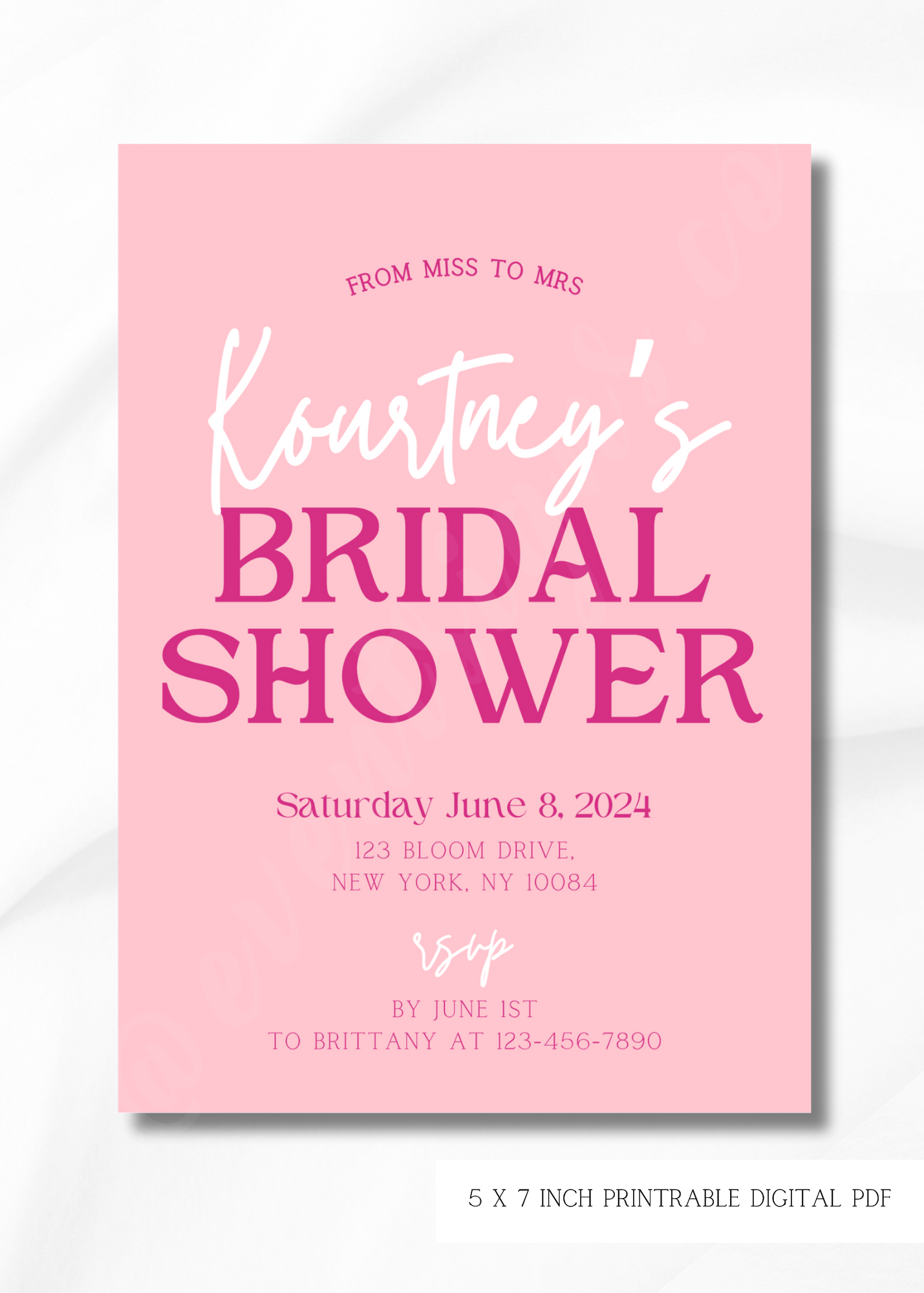 Pink Bridal Shower Invitation