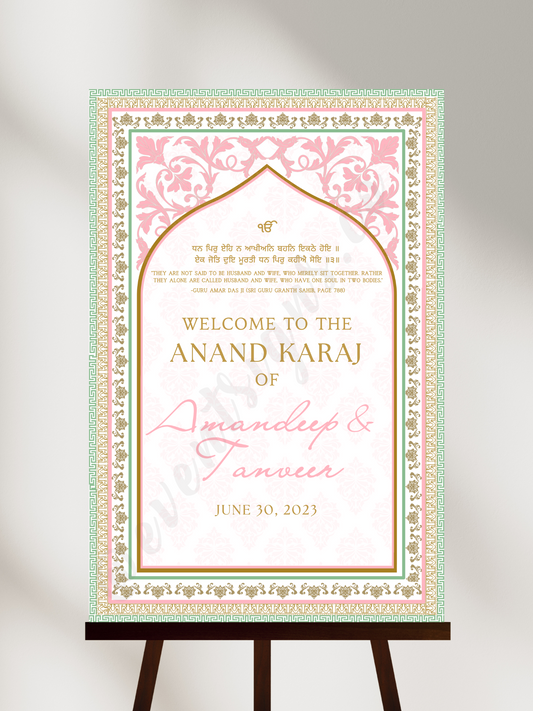 Anand Karaj Welcome Sign