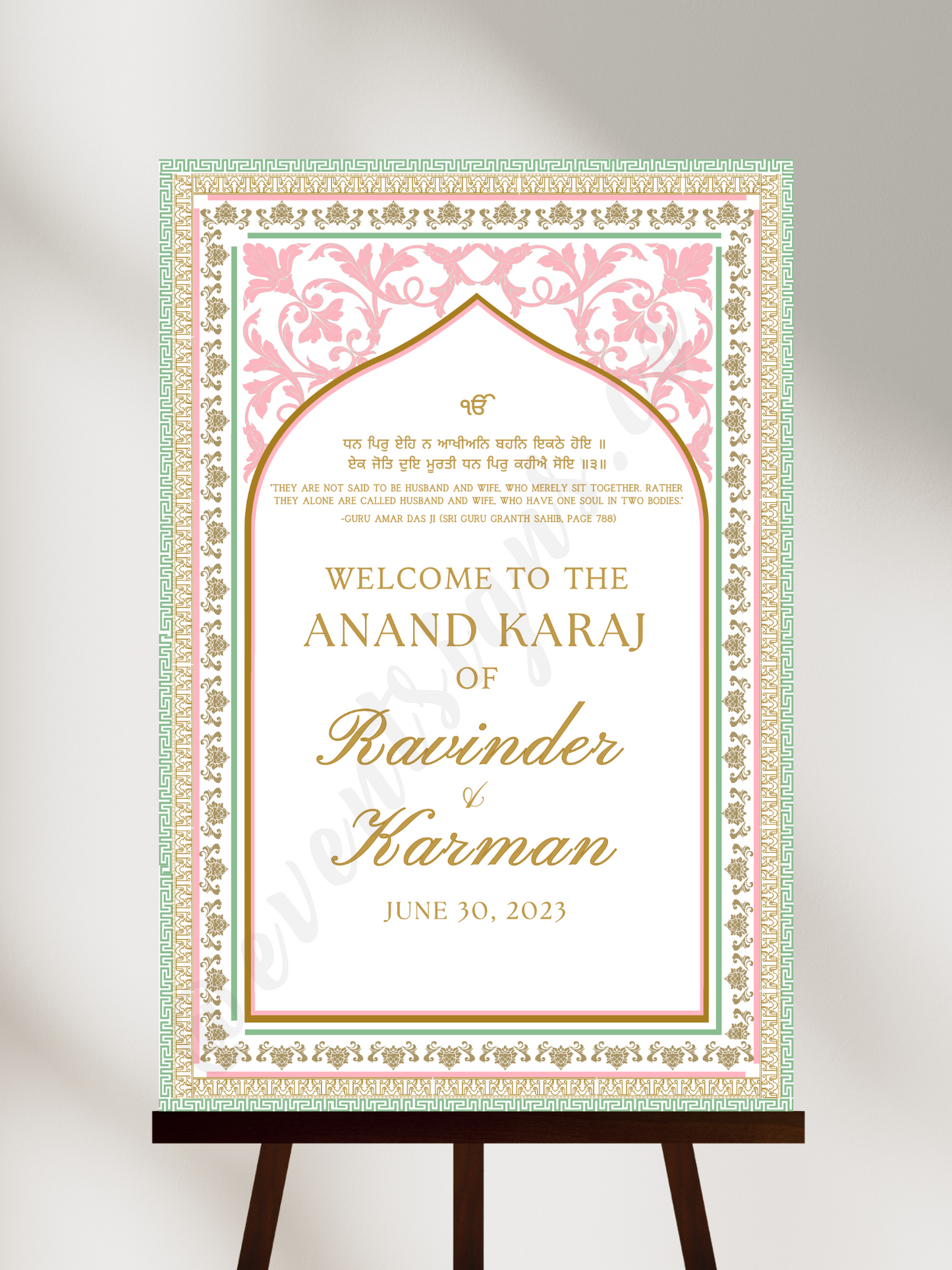 Anand Karaj Welcome Sign