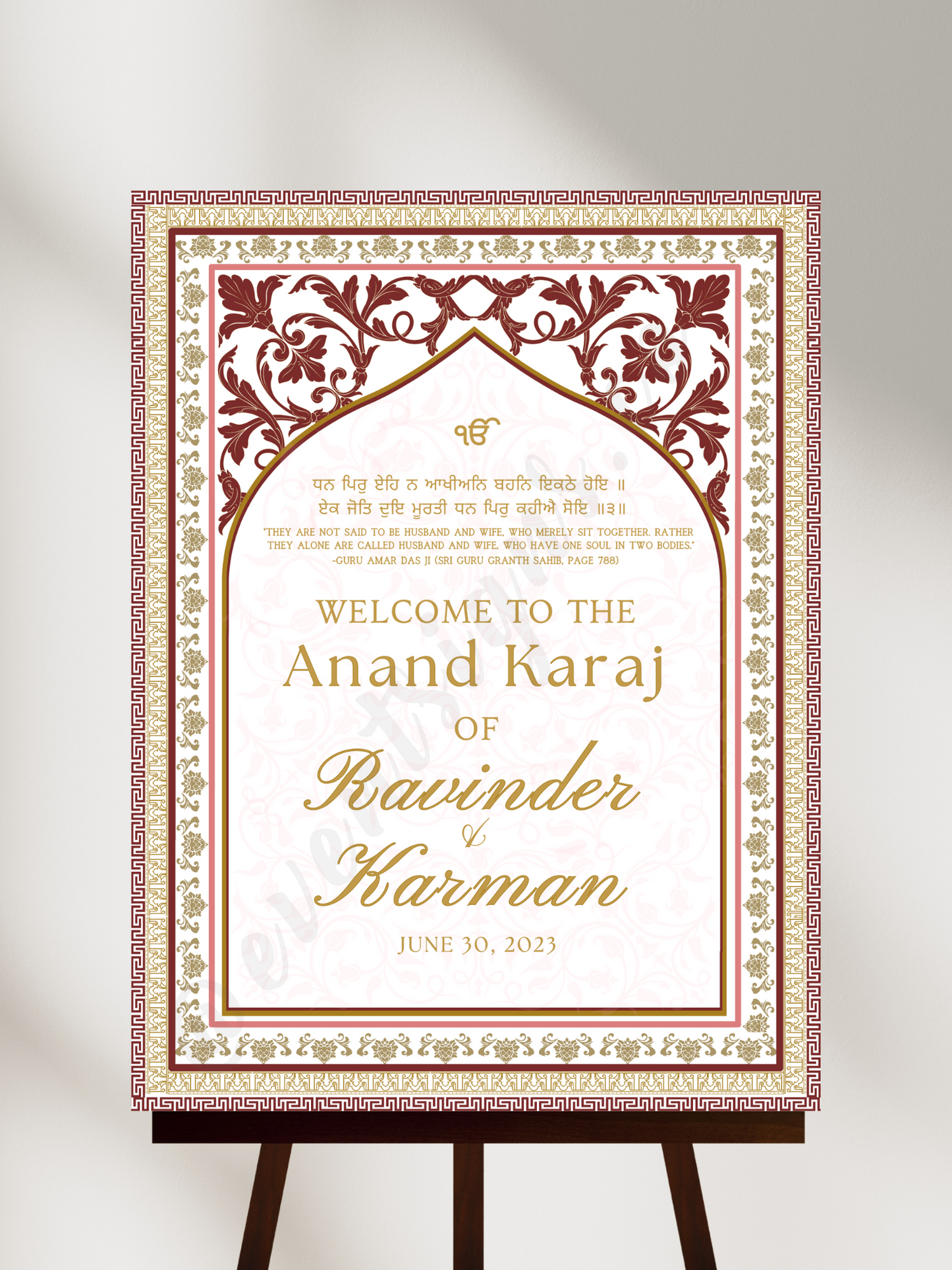 Anand Karaj Welcome Sign