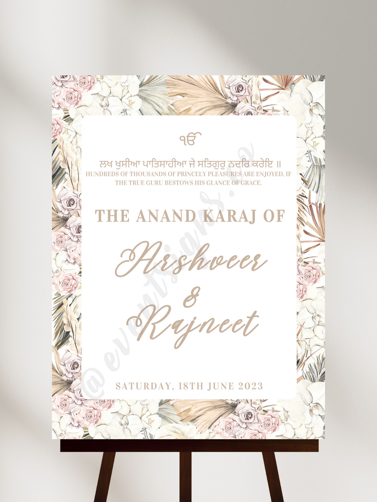 Anand Karaj Welcome Sign