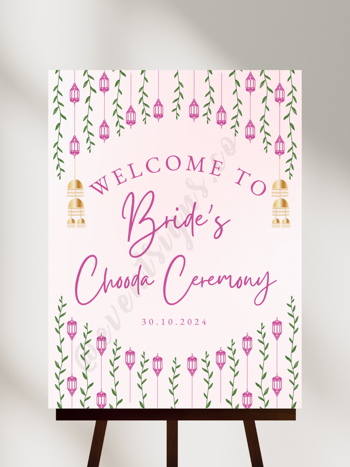 Chooda Ceremony Welcome Sign