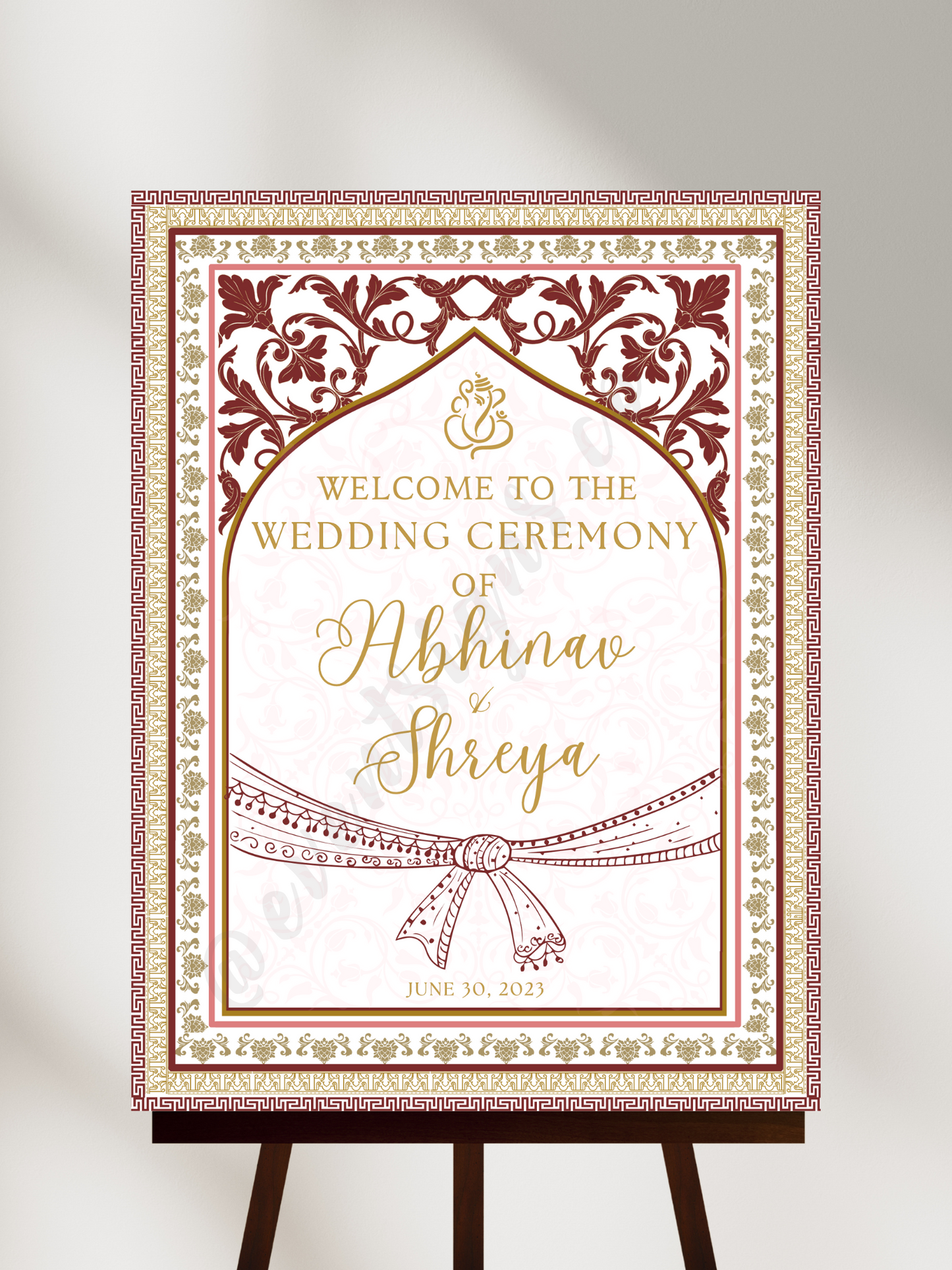 Hindu Wedding Welcome Sign