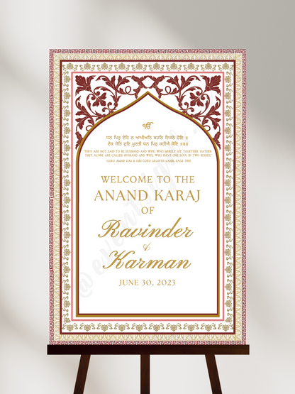 Anand Karaj Welcome Sign