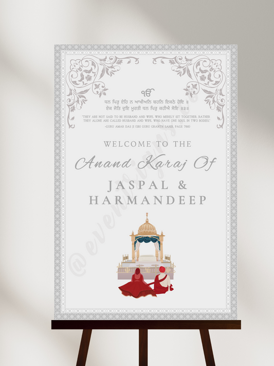 Anand Karaj Welcome Sign