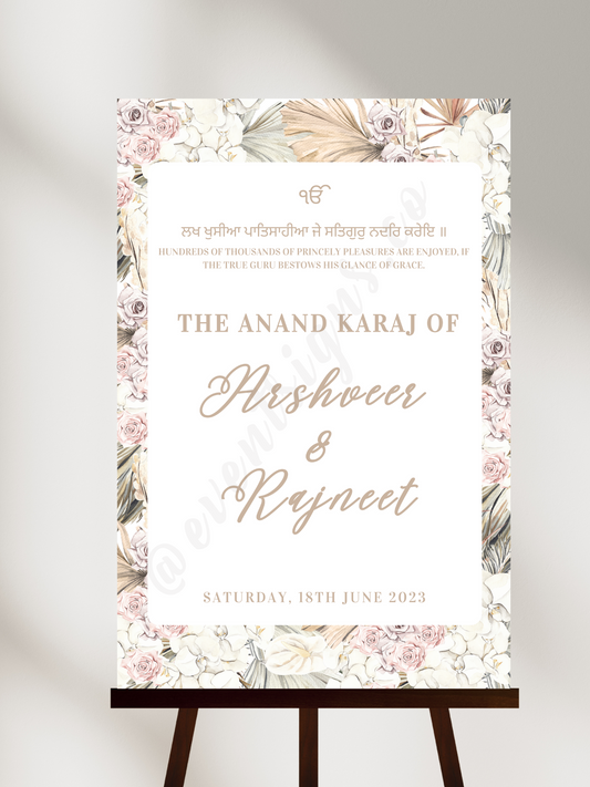 Anand Karaj Welcome Sign