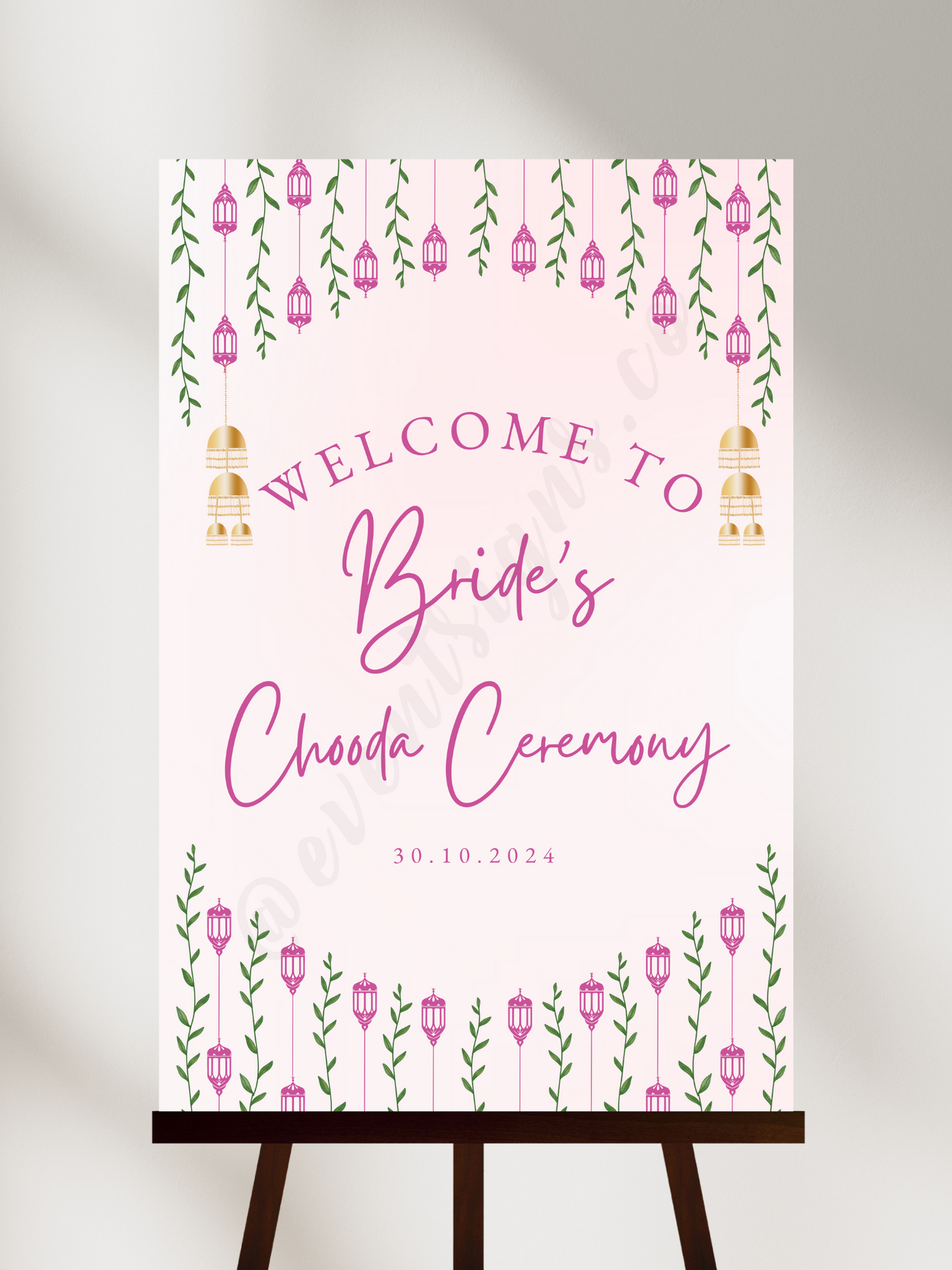 Chooda Ceremony Welcome Sign