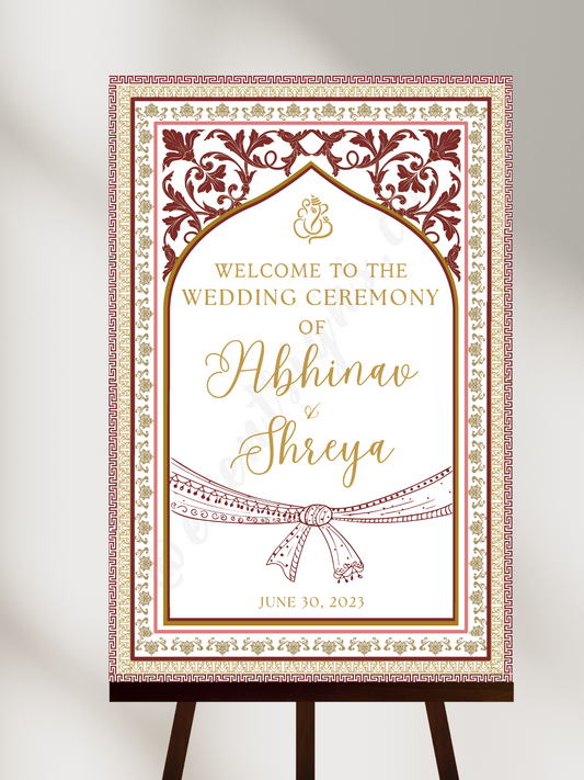 Hindu Wedding Welcome Sign