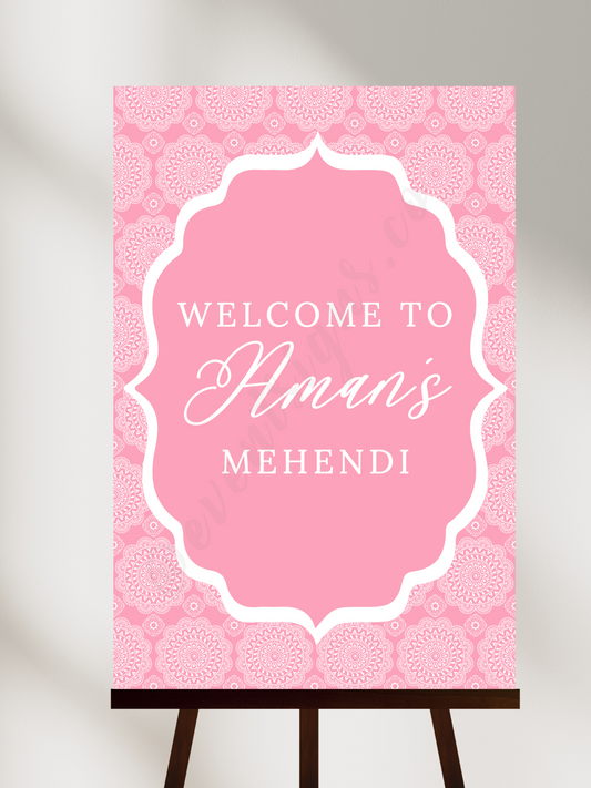 Mehndi Welcome Sign